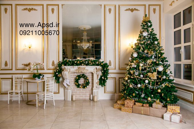 دانلود بکگراند کریسمس طلایی